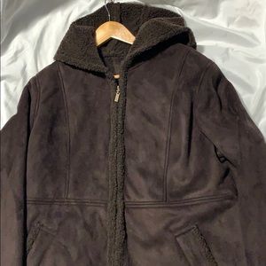 Ladies soft brown dress up winter coat Sz XL 16-18